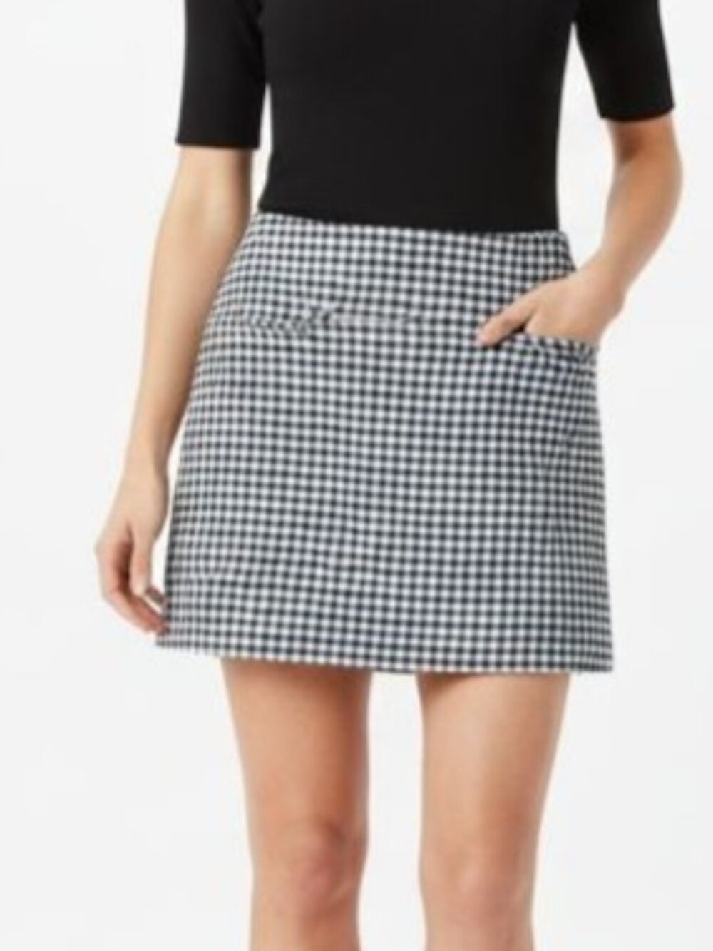 Zara Houndstooth Mini Skirt (Size Medium)